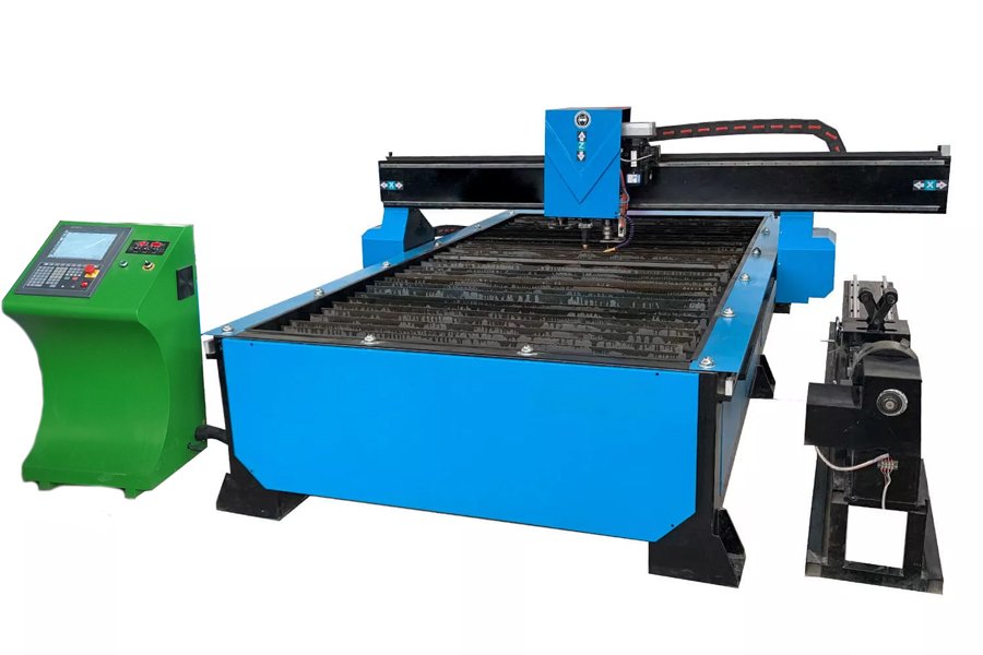 CNC Plasma Cutting, Drilling & Marking Integrated Machine 150x300cm table and rotary for one-stop metal cutting work